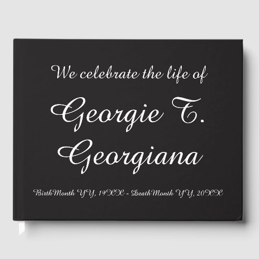 Plain "We vieren het leven van begrafenis" Guestbo Gastenboek (Voorkant)