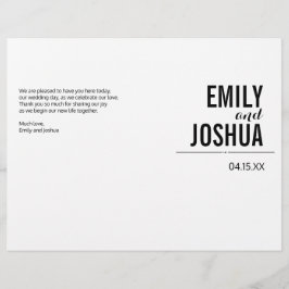 Plain Wedding Ceremony Program Custom Sjabloon