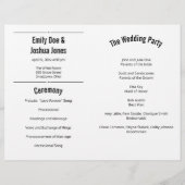 Plain Wedding Ceremony Program Custom Sjabloon (Achterkant)