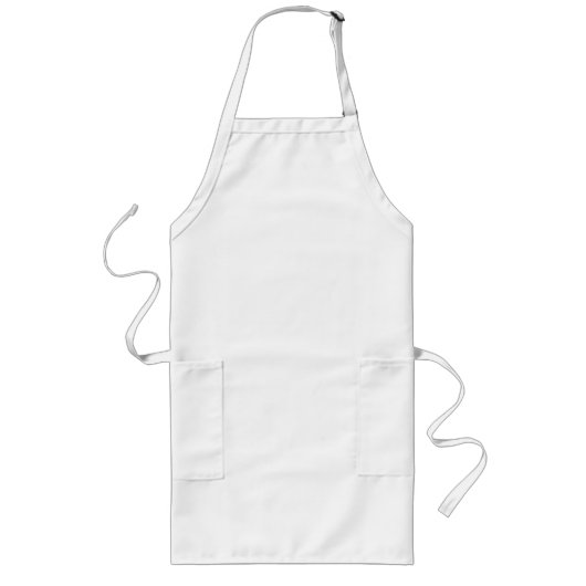Plain White Apron Lang Schort (Voorkant)