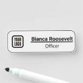 Plain White Custom Logo Medewerker Magnetisch of P Naamplaatje (In situ)