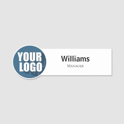 Plain White Custom Logo Medewerker Magnetisch of P Naamplaatje (Voorkant)