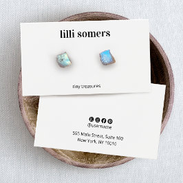  Plain White Earring Display Card Visitekaartje