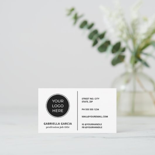 Plain White Generic Design Visitekaartjes (Staand voorkant)