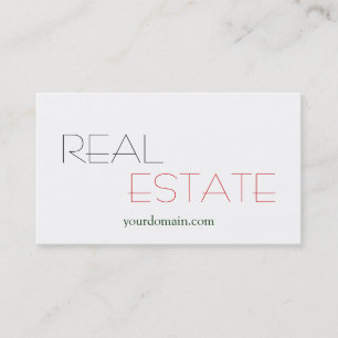 Plain White Real Estate Agent Trendy Visitekaartje