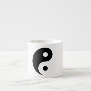 Plain Yin Yang Symbool op Light Grey Espresso Kop
