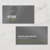 PLAIN zeepaardje eenvoudig modern grijs lime groen Visitekaartje (Voorkant / Achterkant)