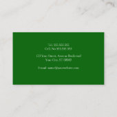 Plaine et carte de visite vert simple (Dos)