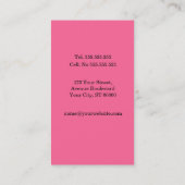 Plaine et carte de visite vertical rose simple (Dos)