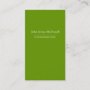 Plaine et carte de visite vertical vert simple
