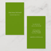 Plaine et carte de visite vertical vert simple (Devant / Derrière)