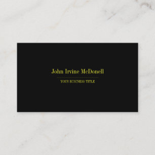 Plaine et noir simple et carte de visite d'or