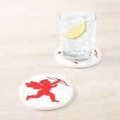 Plaine rouge dessous de verre cupide (Côté)