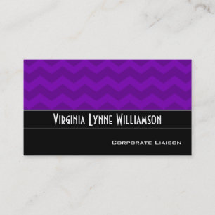 Plaine violet Chevron Cartes de visite modernes