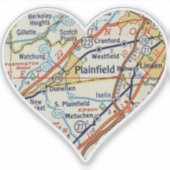 Plainfield NJ  Map Sticker (Voorkant)