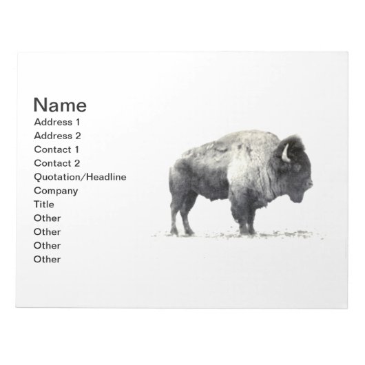 Plains Bison Notitieblok (Voorkant)