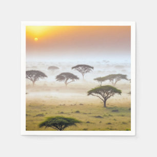 Plains Natuur Savannah Buitenlandschap Kalme Lucht Servet