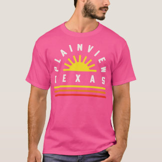 Plainview Texas Retro Stripes Sunset T-shirt