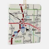 Plainview TX Road Map Keramisch Ornament (Rechts)