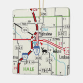 Plainview TX Road Map Keramisch Ornament (Links)