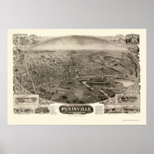 Plainville, CT Panoramic Map - 1907 Poster