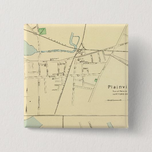 Plainville, Warehouse Pt, Windsor Vierkante Button 5,1 Cm (Voorkant)