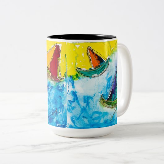 Plaisir à voile café Mug (Devant droit)