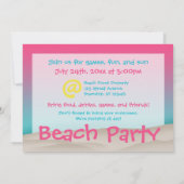 Plaisir au soleil - Plage fêtes Invitations (Dos)
