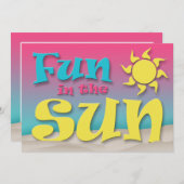 Plaisir au soleil - Plage fêtes Invitations (Devant / Derrière)