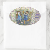 Plaisir avec les fées Art Custom Oval Stickers (Sac)