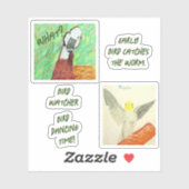 Plaisir avec les oiseaux Sticker en vinyle taillé  (Feuille)