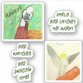 Plaisir avec les oiseaux Sticker en vinyle taillé  (Devant)