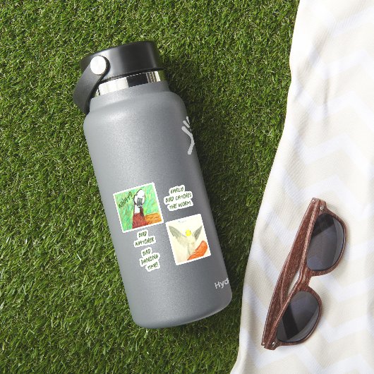 Plaisir avec les oiseaux Sticker en vinyle taillé  (HydroFlask Insitu)