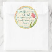 Plaisir dans le Seigneur Bible Verse Stickers rond (Sac)