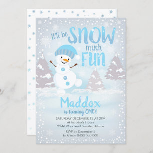 Plaisir de neige 1er anniversaire Invitation Garço