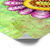 Plaisir Pensée Positive Doodle Flower Poster (Coin)