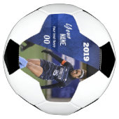 Plak aangepast Voetbal blauw (Gedraaid)