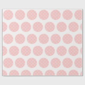 Plak roze polka stippen witte sneeuwvlokken cadeaupapier (Vlak)