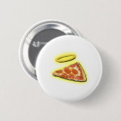 Plak van Heaven Pizza met Halo Ronde Button 5,7 Cm (Voorkant /achterkant)