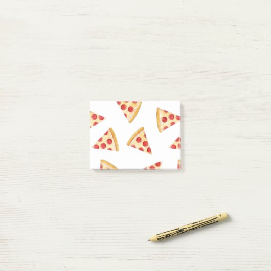 Plak van Pizza op transparante achtergrond Post-it® Notes (Op bureau)