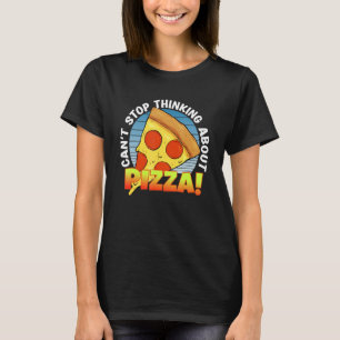 Plak van Pizza party kan niet stoppen met denken o T-shirt