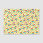 Plak van Regenboogtaart en Sprinkles Patterned Tissuepapier (Voorkant)