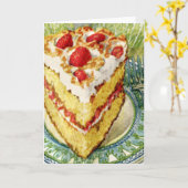 Plak witte laagtaart met aardbeien kaart (Gele Bloem)