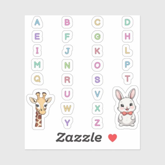 plakboek stickers Alphabet dieren ABC (Vel)
