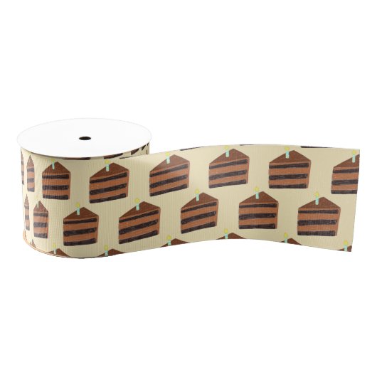 plakje chocoladetaart grosgrain lint (Spoel)