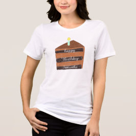 plakje chocoladetaart Tri-Blend shirt