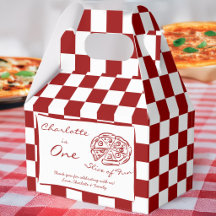 Plakje leuke rode geruite Italiaanse pizza feest c