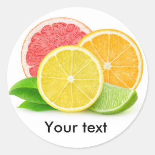 Plakjes van citrusvruchten ronde sticker