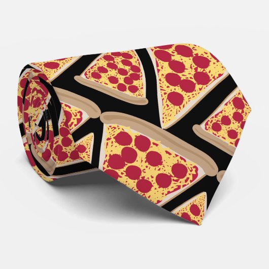 Plakken van Pepperoni Pizza Stropdas (Opgerold)