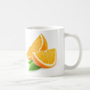 Plakken van sinaasappel koffiemok